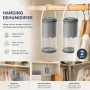 Twin Pack Grey Cloud Hanging Dehumidifier Boxes, Soft Neutral Scent For Calm Minimalist Closets, Banish Unpleasant Stale Storage Smells In Australia - Darrahopens