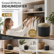 Twin Pack Black Mini Tabletop Deodorising Boxes, Streamline Multi-Drawer Storage, Maintain Dry Odour-Free Surroundings Daily In Australia - Darrahopens