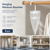 4 Pack White Umbrella Hanging Wardrobe Dehumidifiers, Whole Wardrobe Freshness Bundle, Scented Pad Stops Mould And Stale Clothing Smells In Australia - Darrahopens