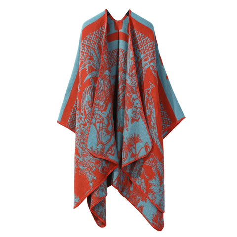 Everyday Fashion Knit Cape Poncho, Soft Faux Cashmere Material, Fresh Soft Orange In Australia - Darrahopens