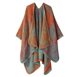 Light Faux Cashmere Layering Shawl, Unique Realistic Landscape Print, Orange Blue Mix In Australia - Darrahopens