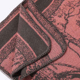 Light Layering Knit Cape, Clear Ginkgo Leaf Print, Vivid Bright Red Hue In Australia - Darrahopens