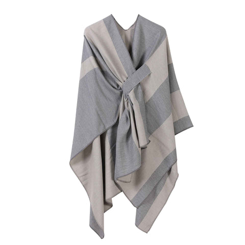 Minimalist Outer Wrap, Plain Vertical Contrast Stripes, Calm Light Grey In Australia - Darrahopens