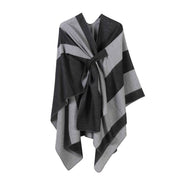 Daily Matching Faux Cashmere Wrap, Soft Vertical Striped Detail, Black Grey In Australia - Darrahopens