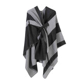 Daily Matching Faux Cashmere Wrap, Soft Vertical Striped Detail, Black Grey In Australia - Darrahopens