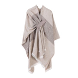 Soft Layering Cape, Gentle Striped Trim Tie Dye Craft, Pale Khaki In Australia - Darrahopens