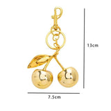 Smooth solid golden cherry keychain bag charm, warm lasting sweetness stays with you all year round In Australia - Darrahopens