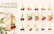 Smooth solid golden cherry keychain bag charm, warm lasting sweetness stays with you all year round