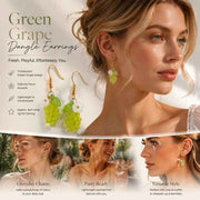 Soft Nature Drop Earrings, Transparent Green Grape Single Bloom And Leaf, One Pair In Australia - Darrahopens