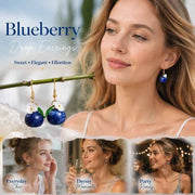 Dainty Botanical Dangle Earrings, Transparent Blueberry Single Flower Leaf, Pair Set In Australia - Darrahopens