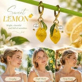 Elegant Hoop Earrings, Clear Lemon Single Pearl Single Leaf Accent, Complete Pair In Australia - Darrahopens