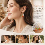 Soft Harvest Hook Earrings, Transparent Persimmon Single Flower Leaf, Sold In Pairs In Australia - Darrahopens