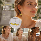 Statement Large Hoop Earrings, Single & Double Clear Lemon Three Leaves Dual Pearls, Pair In Australia - Darrahopens