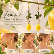 Fresh Clover Dangle Earrings, Single Pearl Decor With Lemon Accent, One Pair In Australia - Darrahopens