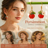 Simple Botanical Hook Earrings, Persimmon Single Flower Leaf Ornament, Sold As Pair In Australia - Darrahopens