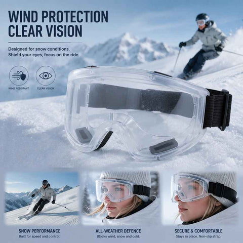 Thoughtful Gift Windproof Ski Goggles, HD Impact Resistant, White Frame Clear Lens In Australia - Darrahopens