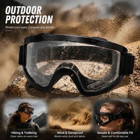 Heartwarming Sports Goggles Wind Sand Protection, Black Frame Clear Lens In Australia - Darrahopens