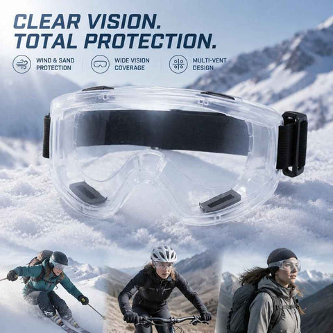 Sentimental Anti-Fog Wind Goggles, HD Shockproof Lens, White Frame Clear Anti-Fog In Australia - Darrahopens