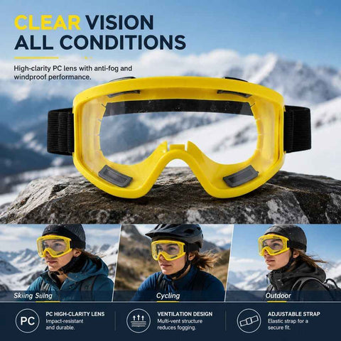 Warm Token Multi-Scene Anti-Fog Safety Goggles, Yellow Frame Clear Anti-Fog In Australia - Darrahopens