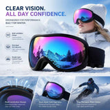 Heartfelt Present For Ski Enthusiasts, Wind Resistant Anti-Glare Ski Glasses With Vibrant Rainbow Lens, Black Frame In Australia - Darrahopens