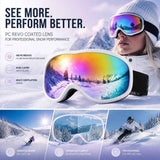 Tiny Warm Token For Snow Lovers, HD Windproof Ski Glasses With Light Filter Coating, White Frame Red Imitation Lens In Australia - Darrahopens
