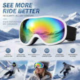 Unforgettable Snow Trip Gift, HD Anti-Glare Double-Layer Ski Eyewear With Comfort Air Flow, White Frame Ice Blue Lens In Australia - Darrahopens