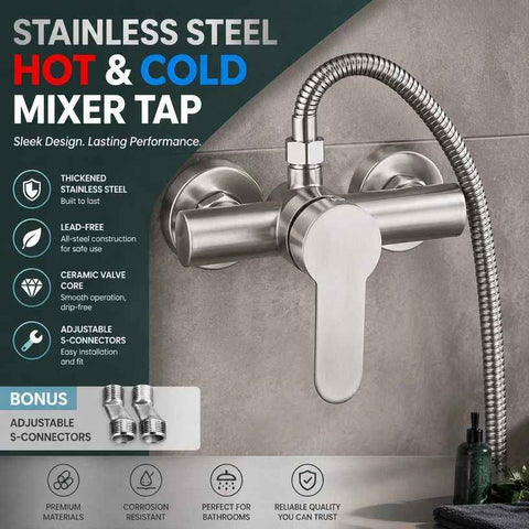 Thoughtful Household Gift Stainless Steel Mixer Tap, Hot Cold Bathroom Mixing Valve Hardware, Upward Shower Full Accessory Set In Australia - Darrahopens