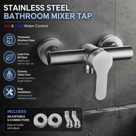 Heartwarming Bathroom Upgrade Present, Stainless Hot Cold Mix Tap Control Fittings, Downward Shower Style Complete Accessories In Australia - Darrahopens