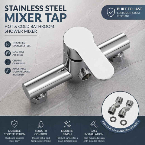 Premium Bathroom Keepsake Gift Stainless Steel Hot Cold Mix Tap, Matte Black Shower Complete Accessory Kit In Australia - Darrahopens