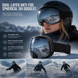 Heartwarming Windproof Ski Goggles, Black Frame, Dark Lens + Black-Red Strap In Australia - Darrahopens