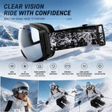 Practical Mountaineering Ski Goggles, Black Frame, Mercury Lens + Striped Black White Strap In Australia - Darrahopens