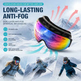 Premium Anti-Fog Ski Eyewear UV400, Black Frame, Black Coating Lens + Striped Black White Strap In Australia - Darrahopens