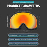 Premium Anti-Fog Ski Eyewear UV400, Black Frame, Black Coating Lens + Striped Black White Strap In Australia - Darrahopens