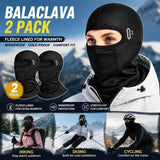 Warm Windproof Ski Neck Mask, Black Long Style With Glasses Holes, One Size, 2 Pcs In Australia - Darrahopens