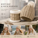 Comfortable Ski Travel Essential Fleece Lined Knit Hat 2 Pack Beige, Multi-Use Snow Outdoor Matching Wear In Australia - Darrahopens