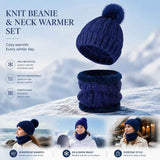 Durable Mountain Ski Gift Thick Knitted Hat 2 Set Navy, Warm Thermal Gear For Winter Ski Trips In Australia - Darrahopens
