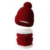 Warm Winter Ski Present Insulated Knitted Hat 2 Set Burgundy, Snug Accessory For Ski Field Daily Use In Australia - Darrahopens