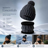 All-Round Snow Trip Gift Thick Fleece Knit Hat 2 Pack Dark Grey, Versatile Matching For Ski Outdoor Trips In Australia - Darrahopens