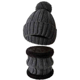 All-Round Snow Trip Gift Thick Fleece Knit Hat 2 Pack Dark Grey, Versatile Matching For Ski Outdoor Trips