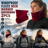 Nice Holiday Gift Pack Soft Fleece Drawstring Neck Warmers 2 Pcs, Burgundy, Multi-Sport Matching In Australia - Darrahopens
