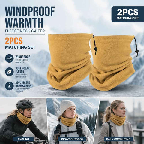 All-Round Cold Weather Pack Soft Fleece Drawstring Neck Warmers 2 Pcs, Khaki, Universal Sport Accessory In Australia - Darrahopens