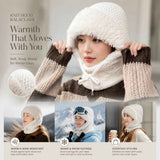 Beautiful Outdoor Knit Headwear White One Size, Integrated Mask & Neck Gaiter, Great For Ski Slopes & Daily Outfit Matching In Australia - Darrahopens