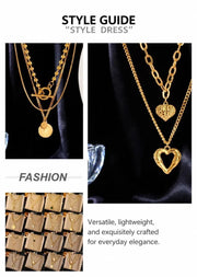 Chic Retro Two Layer Stackable Necklace, Understated Premium Gold Dipped Stainless Steel Pendant In Australia - Darrahopens