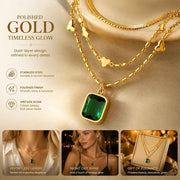 Timeless Vintage Double Stack Necklace, Sleek Minimalist Gold Plated Stainless Steel Accessory In Australia - Darrahopens