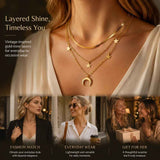 Stylish Retro Double Layer Necklace, Soft Luxury Gold Dipped Stainless Steel Fashion Jewellery In Australia - Darrahopens
