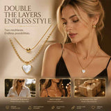 Classic Vintage Stackable Double Necklace, Simple Minimal Gold Plated Stainless Steel Wearable Accessory In Australia - Darrahopens