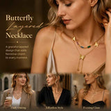 Lovely Vintage Two-Tier Stack Necklace, Tiny Dainty Gold Plated Stainless Steel Casual Neckwear In Australia - Darrahopens
