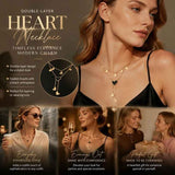 Premium Retro Layered Double Chain, Elegant Minimal Luxury Gold Dipped Stainless Steel Party Jewellery In Australia - Darrahopens