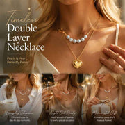 Soft Vintage Dual Stack Necklace, Distinct Dainty Gold Plated Stainless Steel Daily Neck Accessory In Australia - Darrahopens