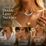 Soft Vintage Dual Stack Necklace, Distinct Dainty Gold Plated Stainless Steel Daily Neck Accessory